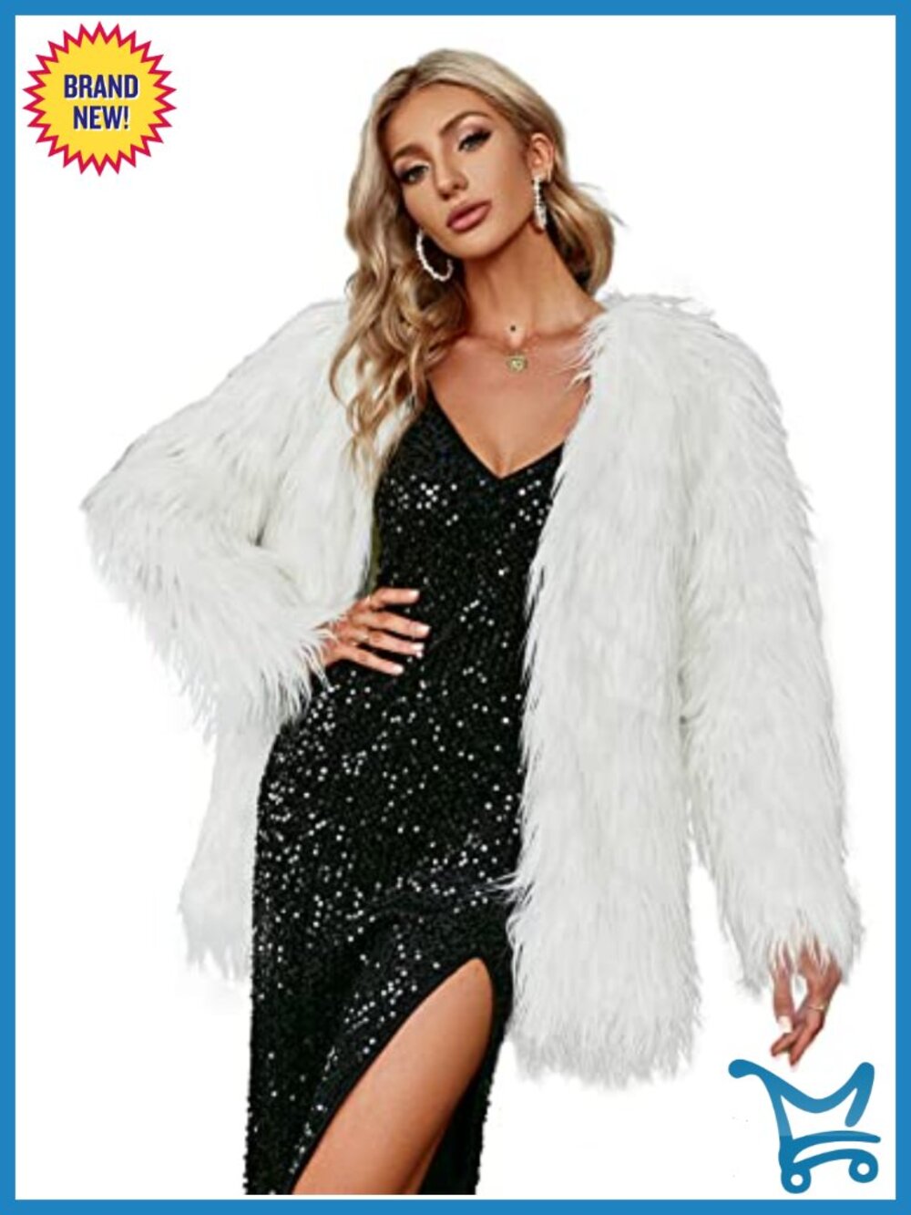 Long Sleeve Fluffy Faux Fur Warm Coat Winter Jacket